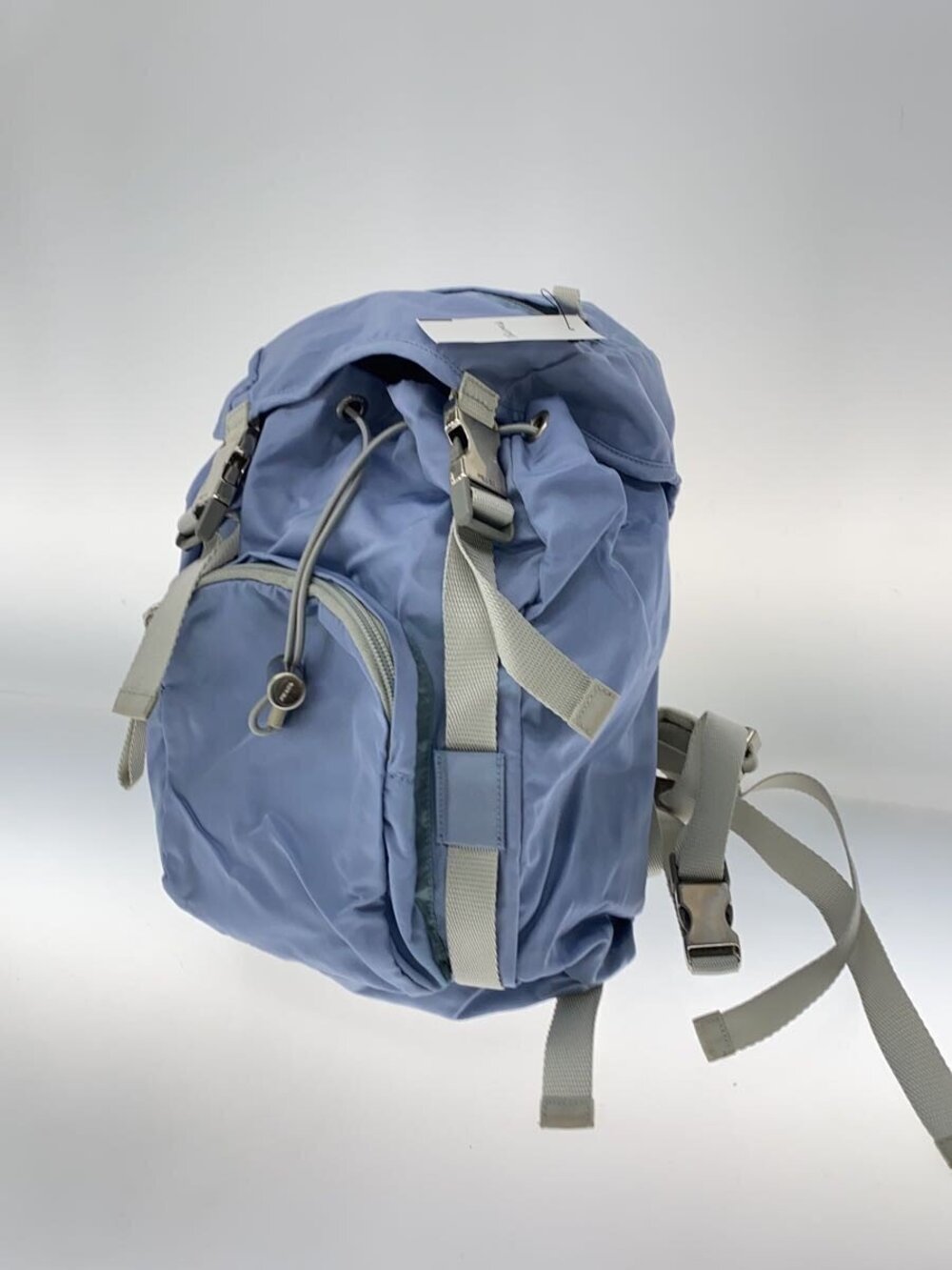 Prada backpack distinctive gray blue trim Gray Blue